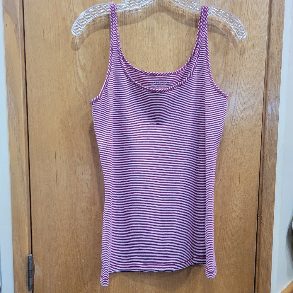 Eddie Bauer Red Striped Cotton/Spandex Tank Top Size Small NWOT